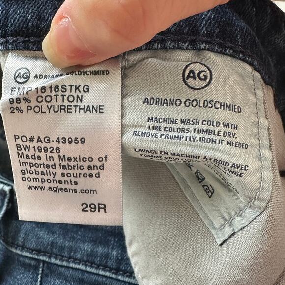 AG Dark Wash The Harper Essential Straight Raw Hem Jeans 29 - Picture 11 of 15